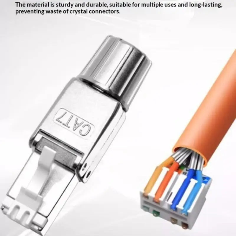 1Pc Zinc Alloy Shielded Ethernet Termination Plugs Cat7 Cat6A Cat8 RJ45 Connector Tool-Free