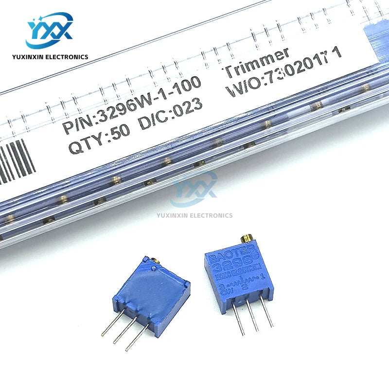 5PCS 3296W Multi-Turn Adjustable Potentiometer 100R 200R 1K 2K 5K 10K 20K 50K 100K 200K 500K 1M Metal Shaft Long/Short