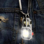 1-3PacK Multifunction Keychain Lighting 7 Modes COB Flashlight Portable Rechargeable Emergency Camping Outdoor Hiking Work Lamps