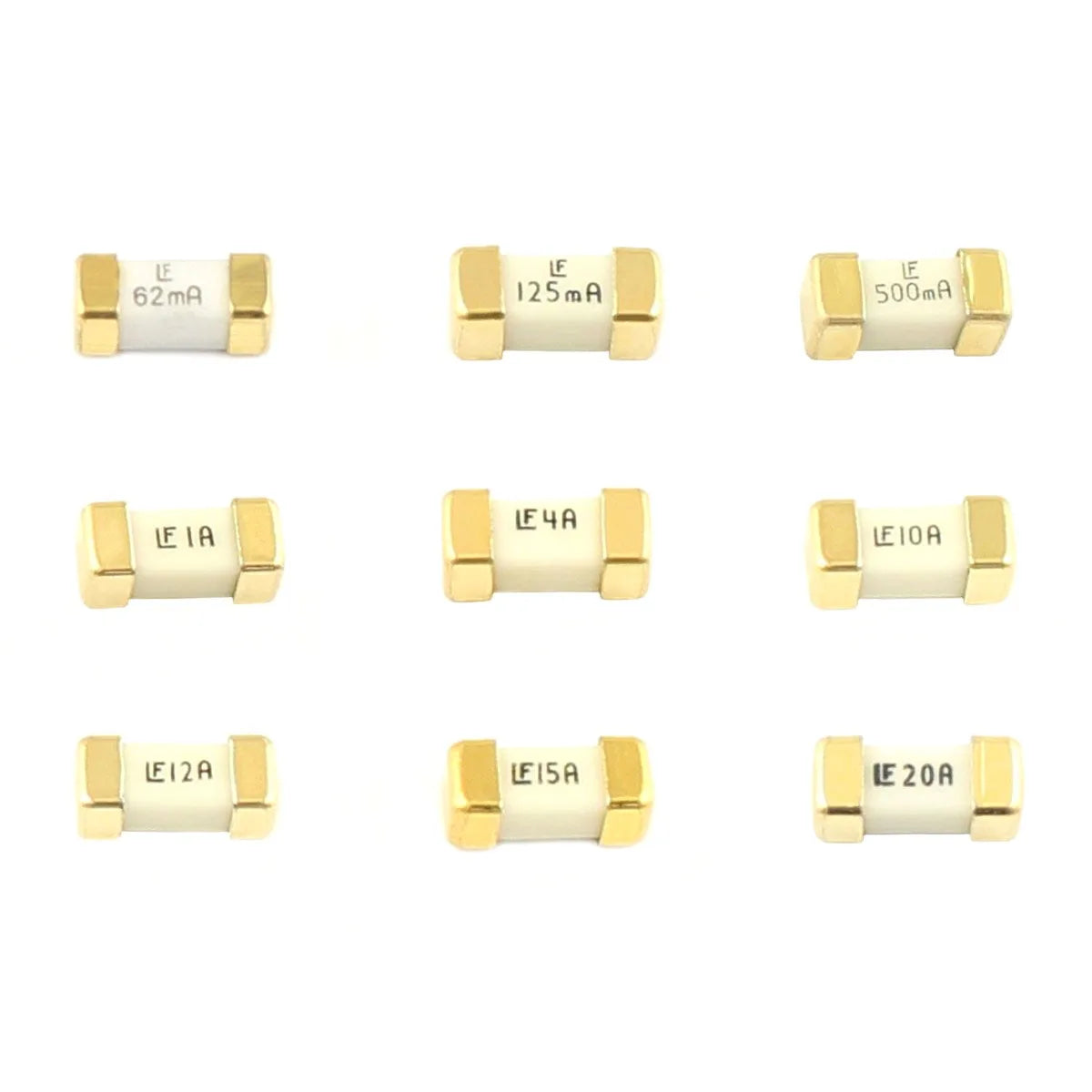 10pcs LF 1808 Fuse Fast Blow SMD 125V 451 62mA 125mA 0.25A 0.5A 0.75A 1A 1.5A 2A 2.5A 3A 3.15A 3.5A 4A 5A 6.3A 7A 8A 10A 12A 15A