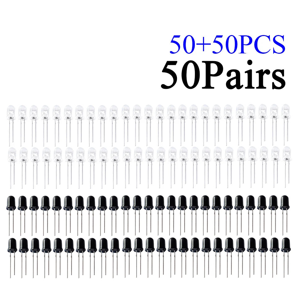 10-1000PCS/Pairs 5MM 940nm LEDs Infrared Emitter And IR Receiver Diode Diodes