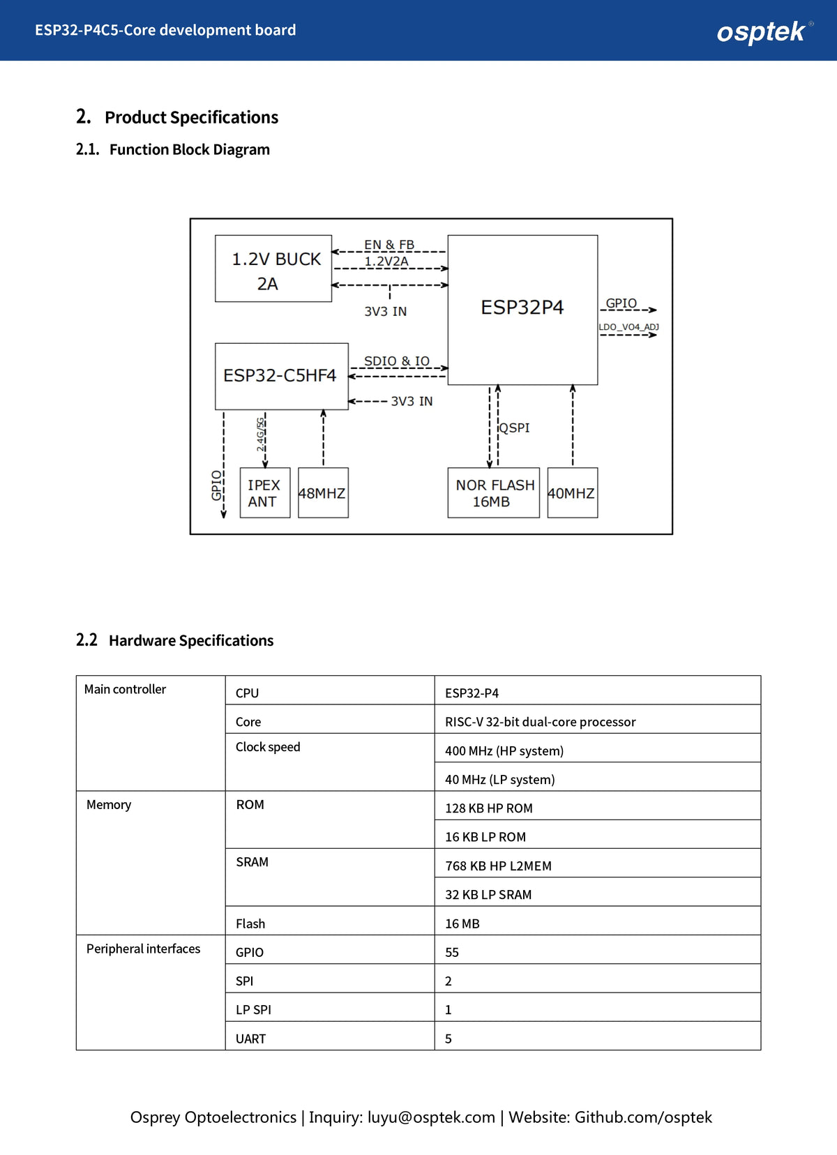 ESP32-P4C5 Microcontroller Module