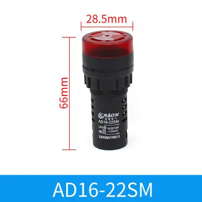 16mm/22mm AD16-22SM 12V 24V 110V 220V 380V Flash Signal Light Red LED Active Buzzer Beep Alarm Indicator Red Green Yellow Black