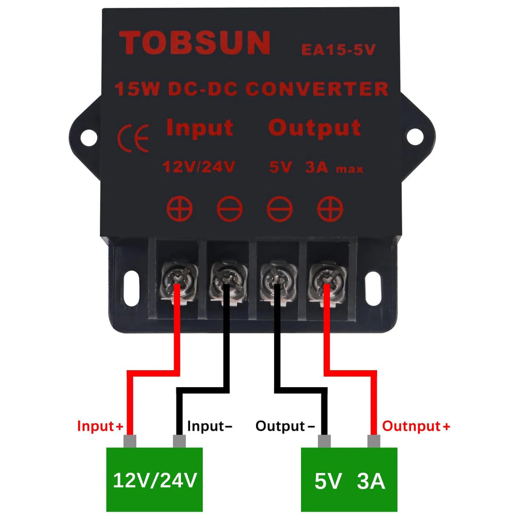 DC 12V 24V to 5V 3A Converter DC Voltage Reducer Regulator Step Down Buck Converter Power Supply Volt Transformer Module