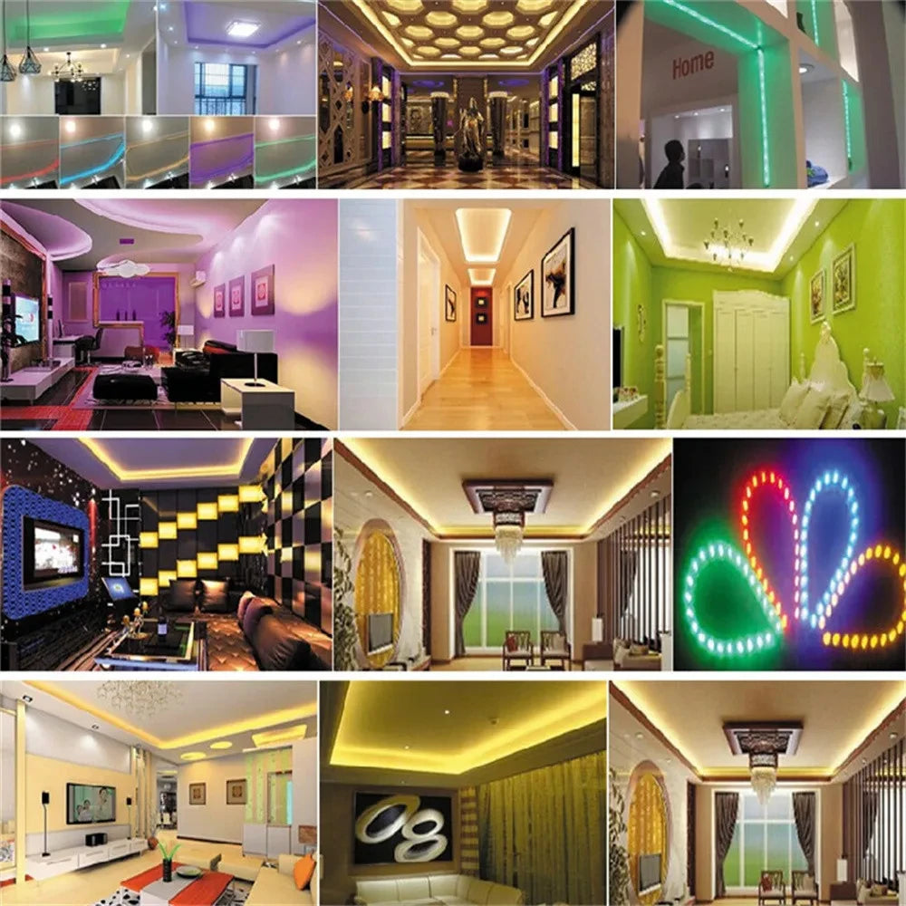 5M LED Strip Light 12V 300 Leds SMD 3528 RGB & Single Color Flexible Ribbon High Quality Home Decoration Lights
