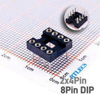 5/50 Pcs 2.54MM Pitch SMD DIP IC Socket Contact Clip Surface Mount Machined Receptacle 4 6 8 10 12 14 16 18 20 24 Pin Row 7.62mm