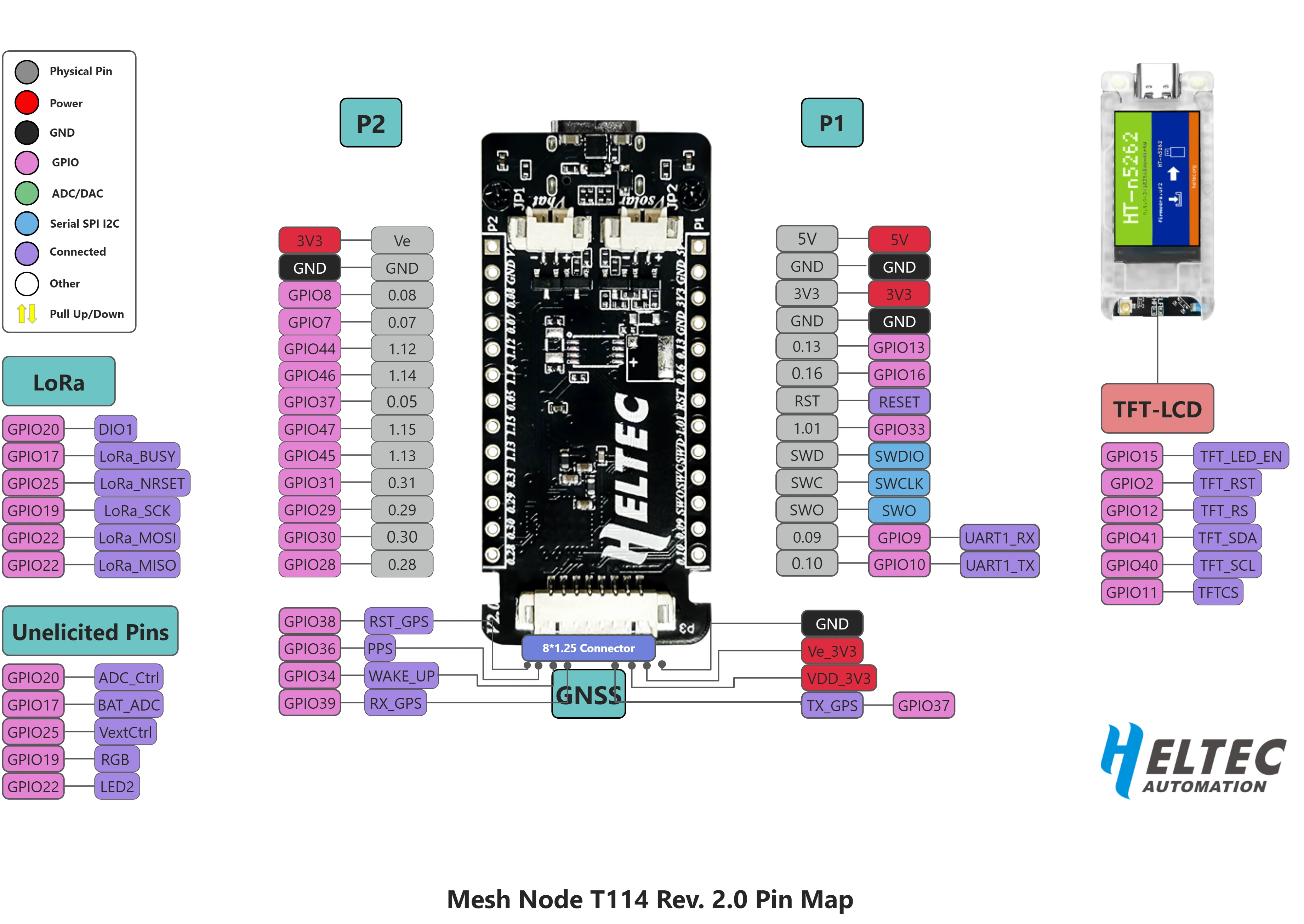 Meshtastic Heltec Mesh Node T114 V2 GPS NRF52840 SX1262 LoRaWAN LoRa Arduino BLE Positioning Development Board Low Power