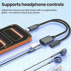 3 in 1 USB C Adapters Type-C to 3.5mm/Type-C Headphones+ Type-C Charging Connector For iPhone 15-17 Xiaomi Huawei Samsung Phones