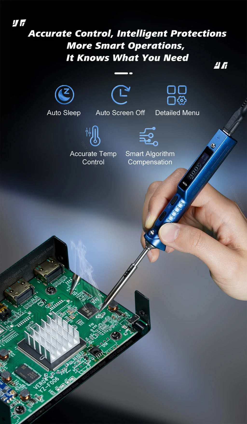 Original TS101 Soldering Iron 90W Mini Thermostat LCD Displays TS100 TS 101 Soldering Iron with PD Plug Tip Set Miniware