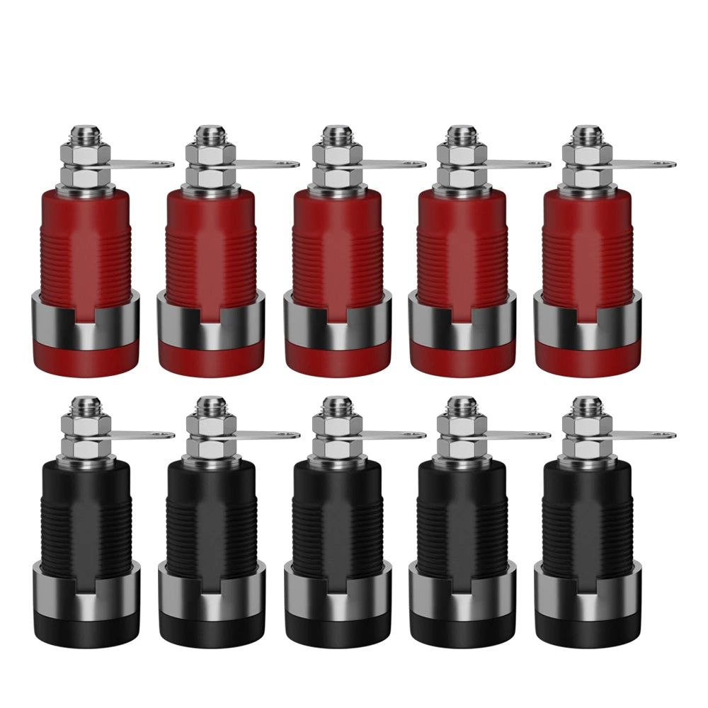 QSS 10pcs 4mm Safety Banana Socket Panel Socket Banana Plug Jack Electrical Connector Tool