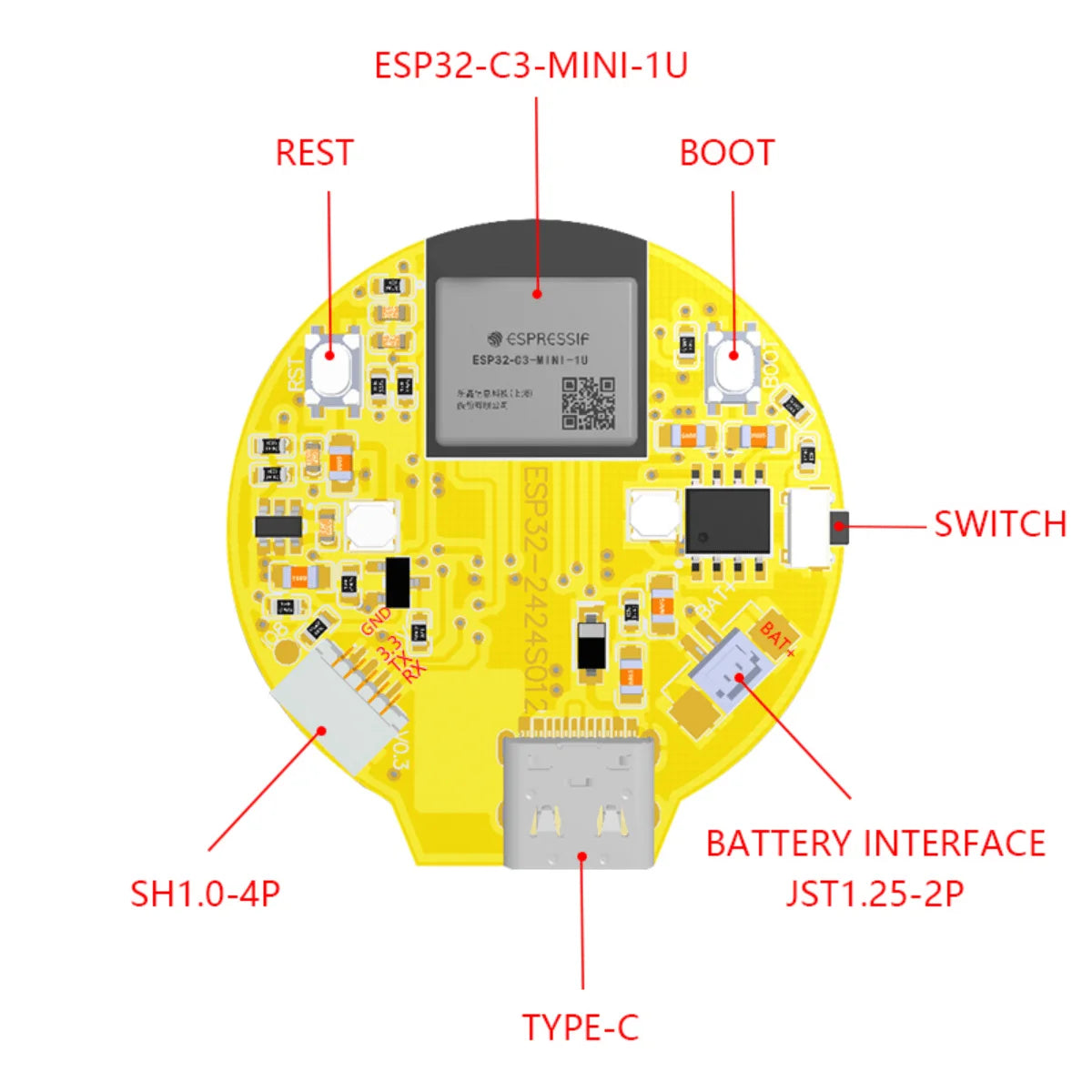 ESP32-C3 1.28 Inch Round Display GC9A01 IPS LCD Touch/Not Touching Screen ESP32 WIFI Bluetooth Dual Core Board for Arduino LVGL