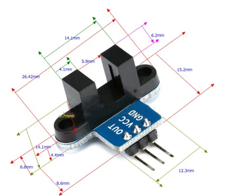 Stlxy IR Infrared Slotted Optical Speed Measuring Sensor Detection Optocoupler Module For Motor Test