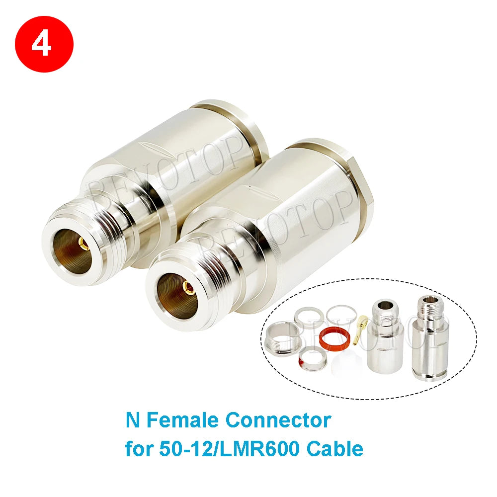 1PCS N/UHF Type Male/Female Connector LMR600 50-12 Cable RF Coaxial Straight Nickel plated RF Coax Connector
