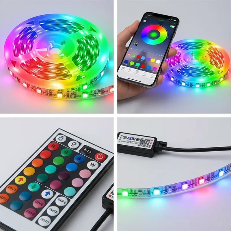 5050 RGB LED Strip Light SMD USB Remote&APP Control Bluetooth Flexible Tape Diode Ribbon for Living Room Bedroom TV Backdrop