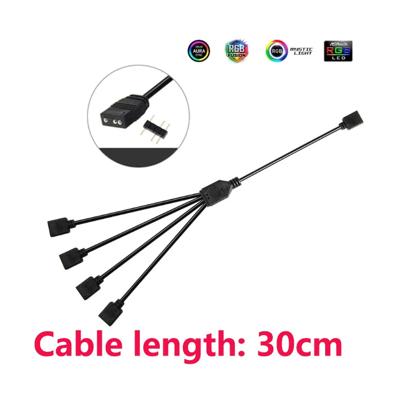 5V ARGB 3PIN Controller USB/SATA/Molex Power Interface For The 3-Pin Interface Of Iridescent Lights