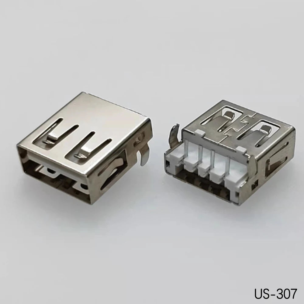 5PCS USB2.0 Female USB Socket Connector 4P USB 2.0 4 Pin Female USB 2.0 Transfers Jack For Laptop Notebook Computer USB Type A/B