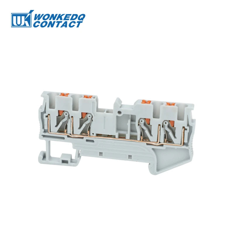10Pcs PT2.5-QU Push-In Spring 4-Conductor Strip Plug PT 2.5 QUATTRO Wire Electrical Connector Din Rail Terminal Block PT 2.5-QU