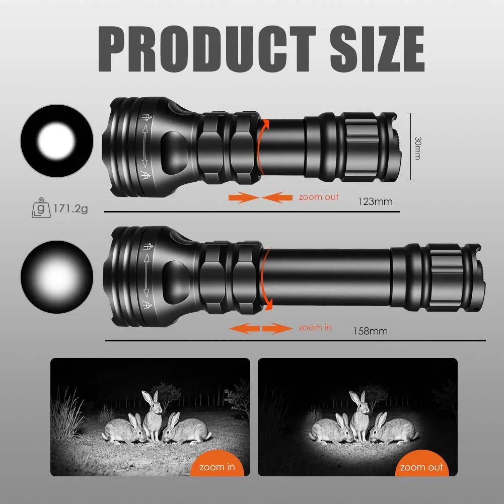 UniqueFire 1903 IR940nm IR850nm LED Infrared Flashlight 3 Modes Adjustable Zoomable Torch for Coyote Hog Predator Hunting