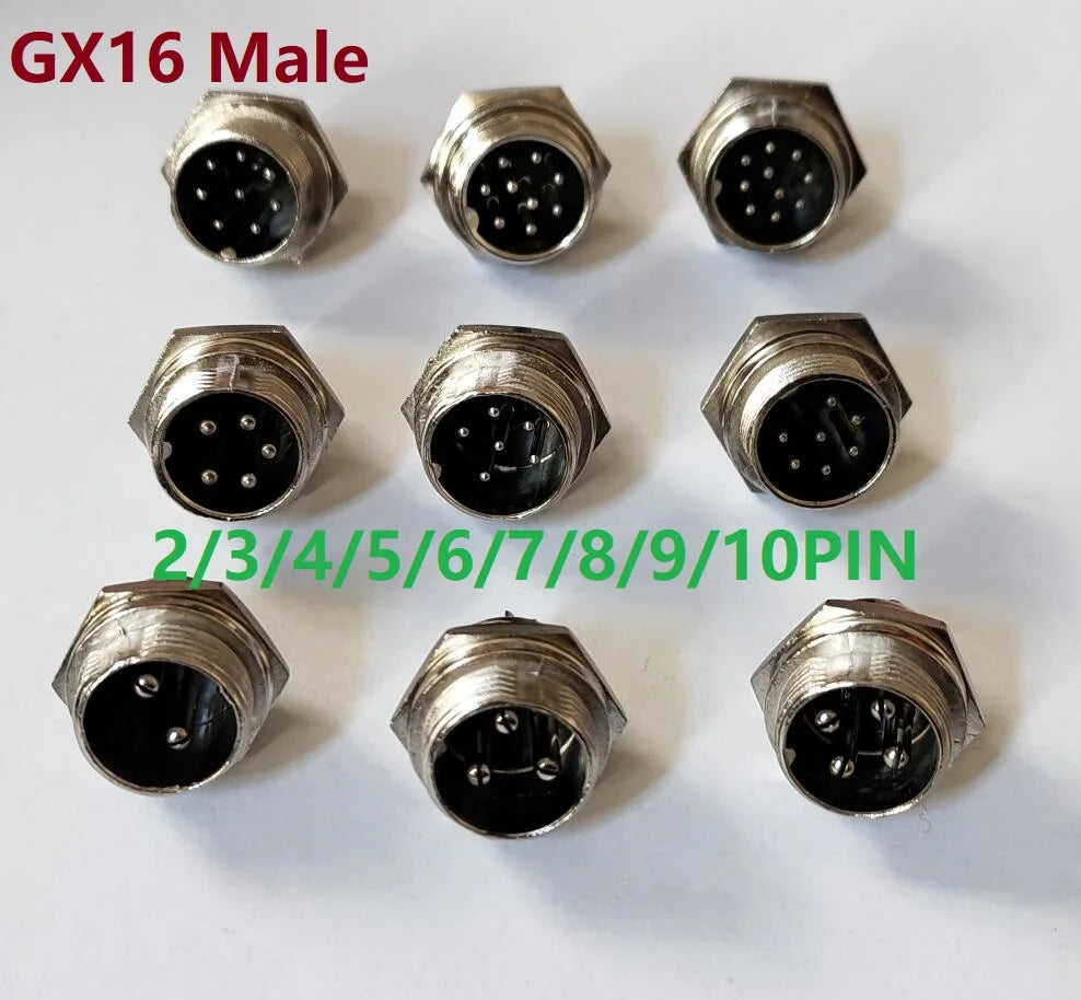 1PC GX16 2/3/4/5/6/7/8/9/10Pin 16mm Female Male Part Wire Panel Connector Aviation Plug Circular Socket