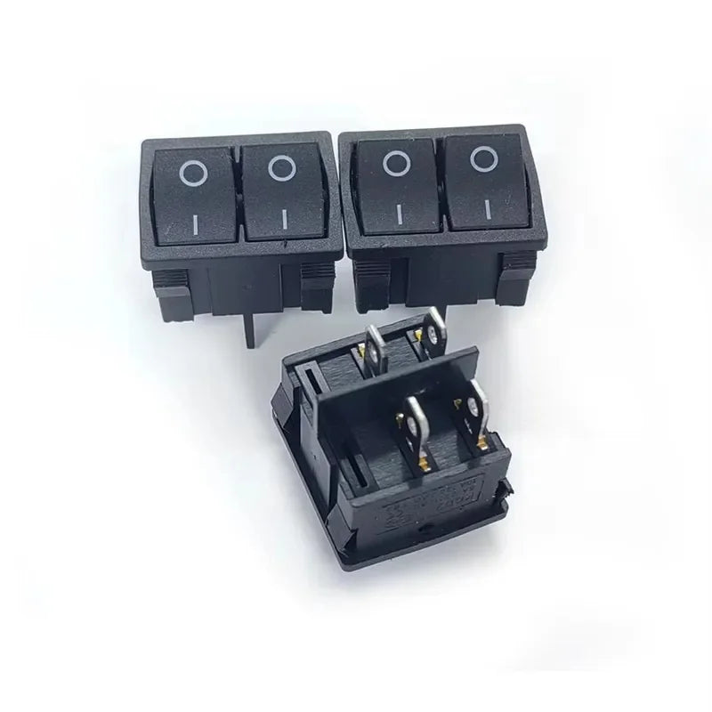 10PCS/Lot KCD2 Double Rocker Switch 4P 4Pin 2-Position Double-Latching 6A/250V ON-OFF