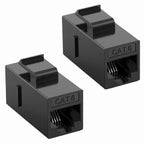 Acoplador Keystone RJ45 Cat6 Cat5e, conector Keystone Cat6 Cat5e hembra a hembra, inserto de acoplador Keystone UTP, negro