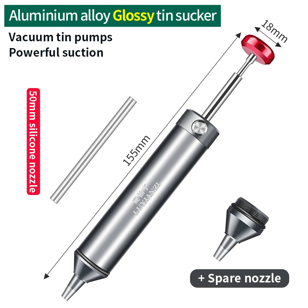 LUXIANZI Powerful Desoldering Pump Aluminum Suction Tin Gun Vacuum Soldering Iron Desolder Solder Sucker Pen Removal Hand Tools