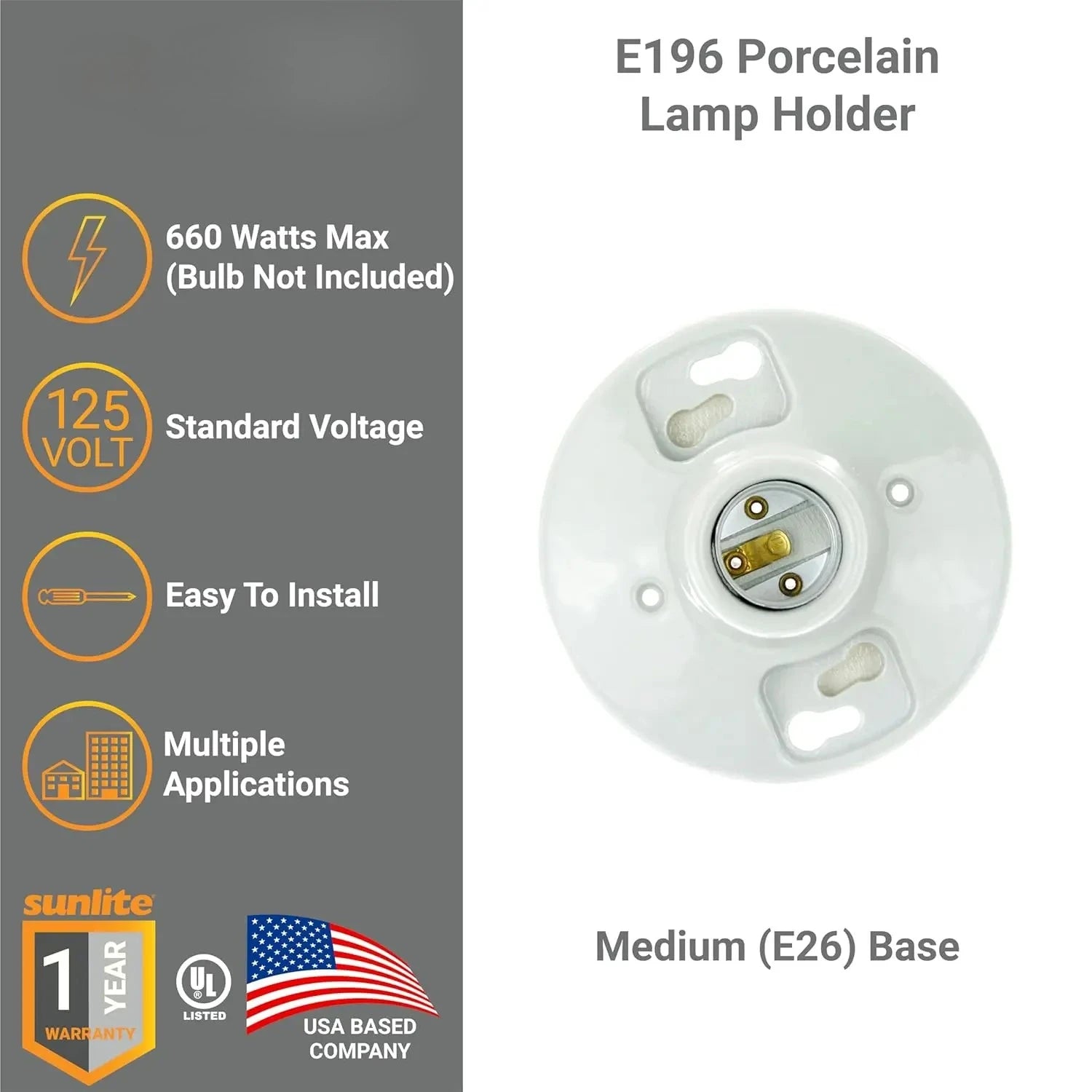 Medium Base E26 Lampholder Ceiling Light Sockets White Phenolic Bulb Socket Incandescent Fluorescent CFL Lamp Holder 660w 250v