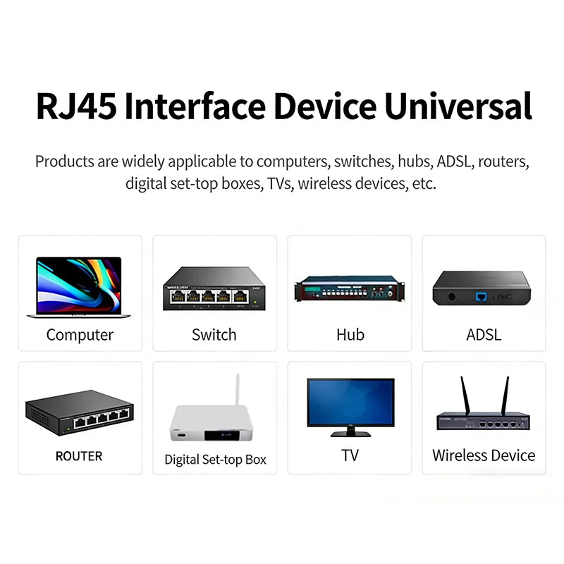 10PCS RJ45 Cat7 Shielded Plug, Two-Piece Pass Through Connector with Metal Shell and Gold-Plated Contacts for 10Gbps Ethernet