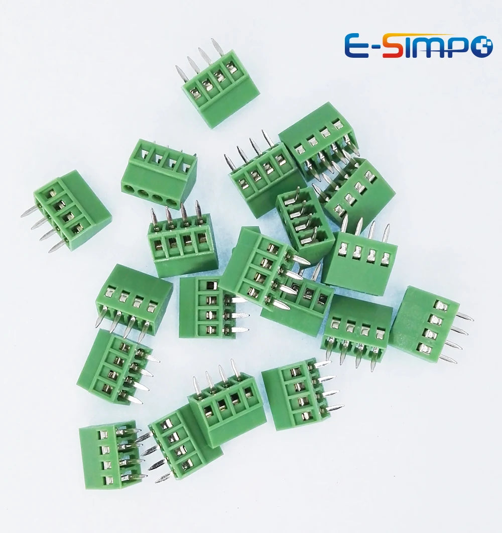 10PCS 2.54mm Pitch KF128-4P PCB Universal Screw Terminal Block Splice Terminal for 18-26AWG Cable Mini 150V 6A