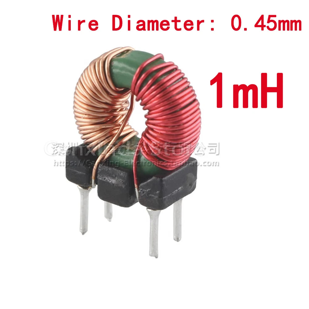 5pcs Vertical Toroid 953 Magnetic Ring Common Mode Inductor Wire Wind Wound Coil Inductance 2A 470uH 1mH 2mH 3mH Power Filter