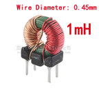 5pcs Vertical Toroid 953 Magnetic Ring Common Mode Inductor Wire Wind Wound Coil Inductance 2A 470uH 1mH 2mH 3mH Power Filter