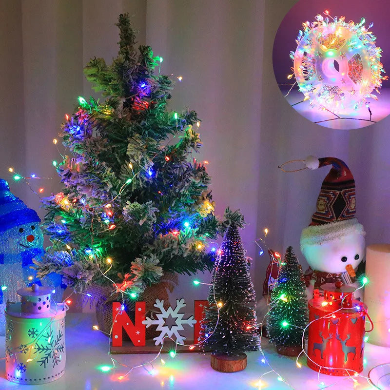 LED Firecracker String Lights EU/US DC Power Remote Control Halloween Garland Fairy Light for Wedding Party Christmas Decoration