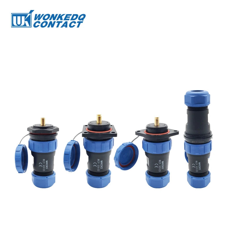 SP29 Square Waterproof Connector Soldering Electric IP68 WK29 Aviation Male Plug Square Back Nut Socket Threaded Cable Connector