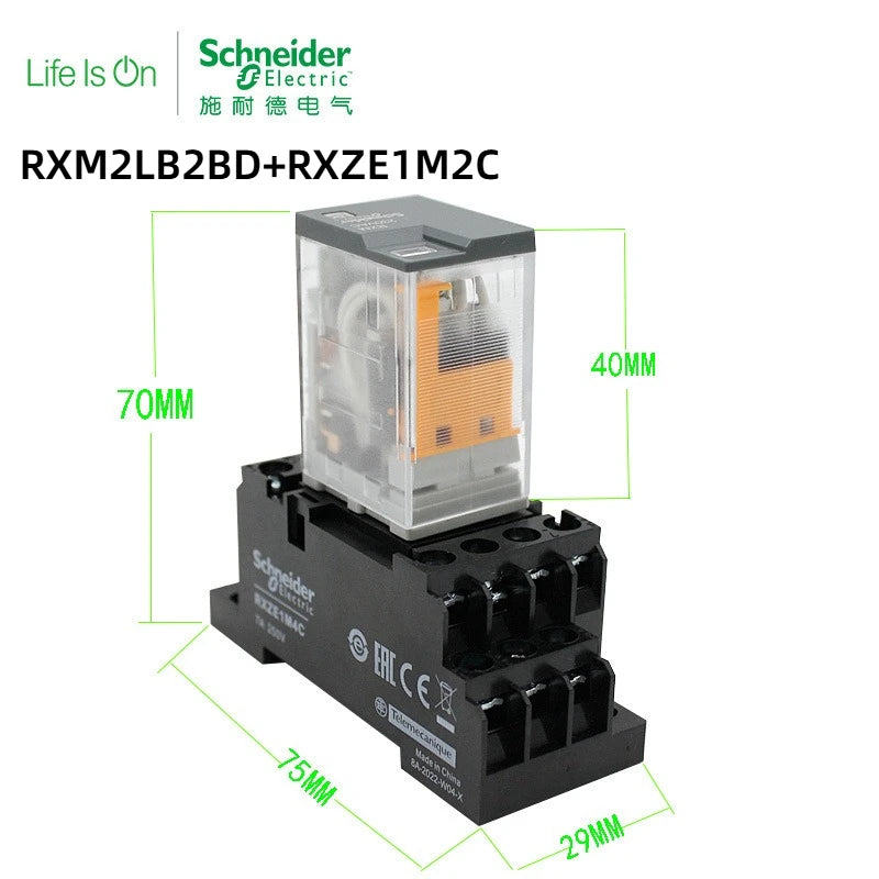 Schneider Small Intermediate Relays RXM2LB2BD RXM4LB2BD 220V DC24V Precise Control Excellent Compatibility