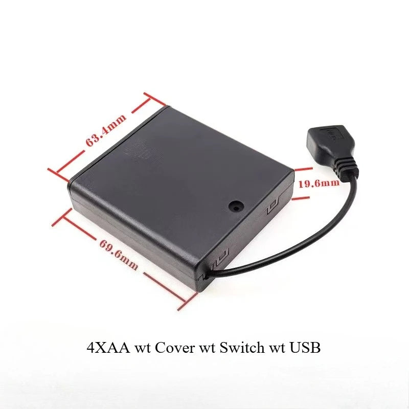 2X 3X 4X 6X 8X AA USB Battery Case With Power Switch With USB Socket AA Battery Box for 5V LED Strip Lights Mini Power Supply