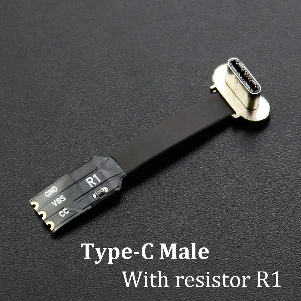 Type-C Micro USB Connector FPC 2Pin 3Pin W/ Resistor R1 Soft Flat Cable Male Charging Cable Fast Charge Wire Extention For Phone