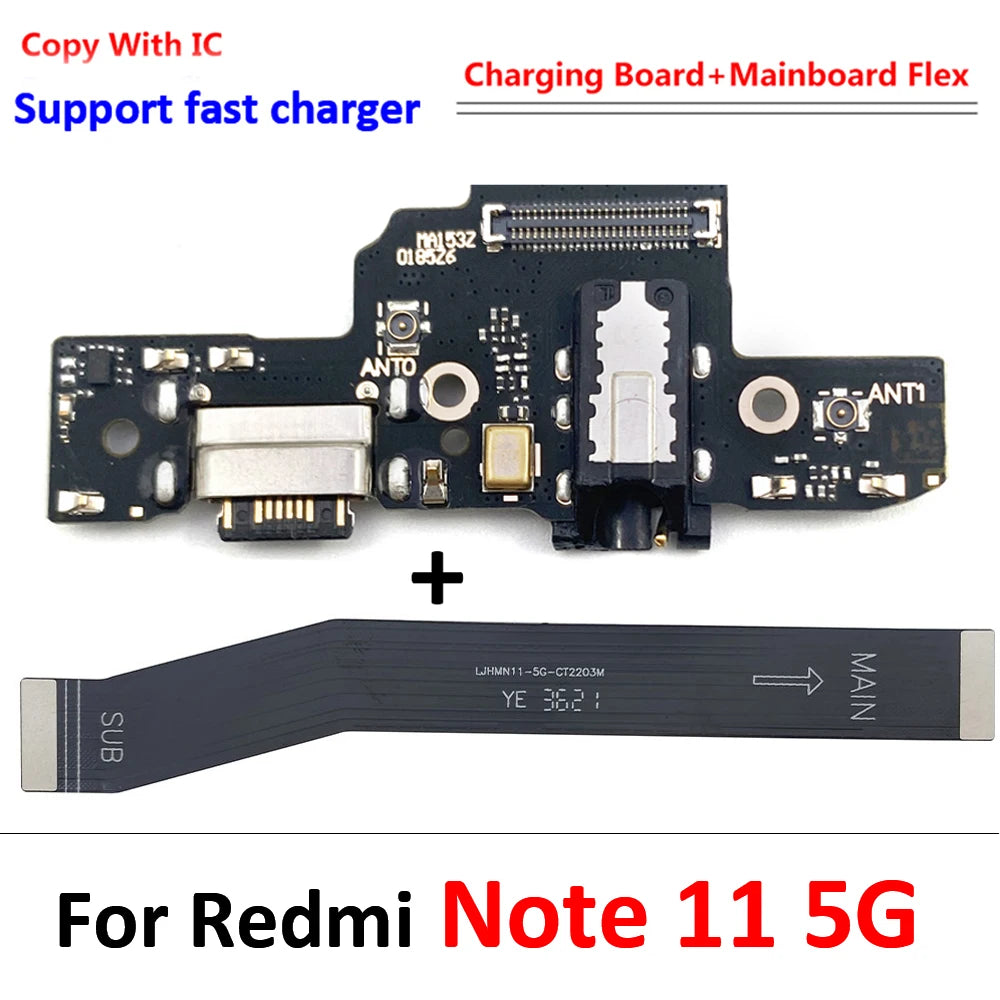 NEW USB Charging Port Dock Board Connector Main FPC Motherboard Flex Cable For Xiaomi Redmi Note 9 10 7 Pro 10S 11 4G 5G 8 fast