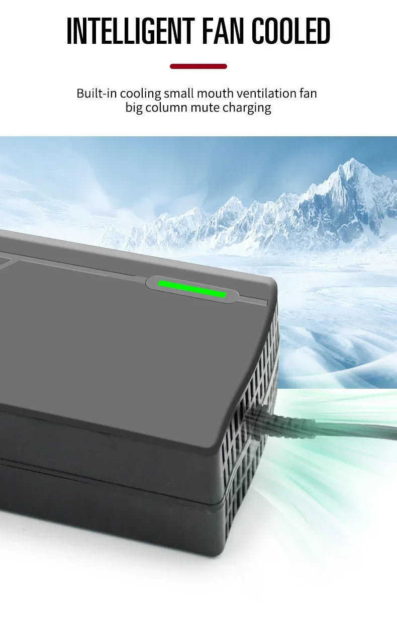 72V 60V 2A/3A/5A 20S 16S 18650 Lithium Battery Charger DC 5.5*2.1mm, Multiple Plug Options, Intelligent Charger EU/US/UK/AU
