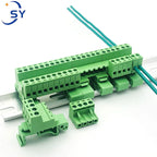 1Sets 2EDG-UKR-5.08mm Cable Butt Joint 35mm Rail Type Terminal Block Screw Plug-in Wire Connector Solderless Butt Joint 2P-24P