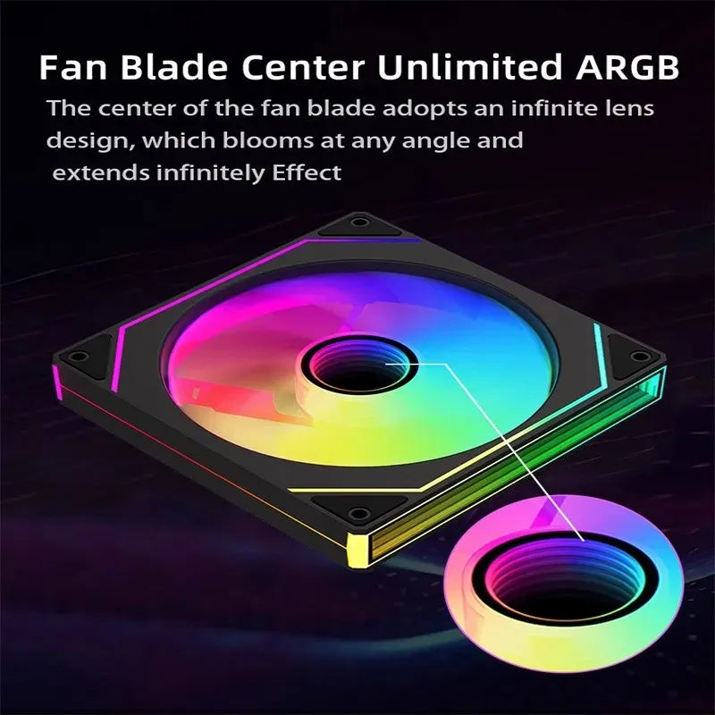LDPCSJ 14cm ARGB PWM Quiet Computer Cooling Fan, LDPCSJ PRISM 4PRO PC Case Fan 61.5CFM High Airflow 650-1800RPM 12V 4 Pin Fan