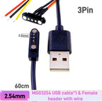 Smart Wristband Male Female Wire 2 3 4 5 Pole USB Type-C DC Charger Connector 2A DC Smart Watch Magnetic Pogo Pin Universal