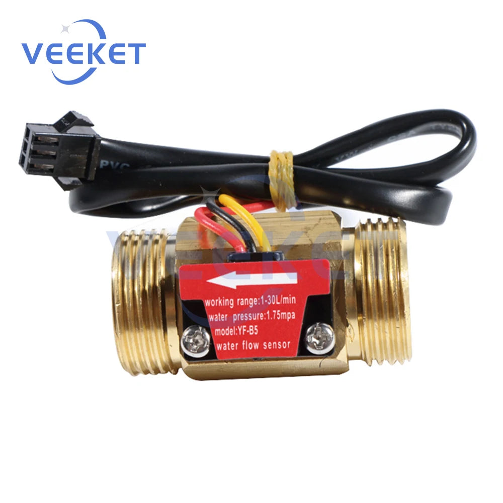Brass Flow Sensor Thread Hall Sensor YF-B1/B2/B3/B5/B7 Switch Water Flow Sensor Flow Meter Hall Turbine Flow Meter