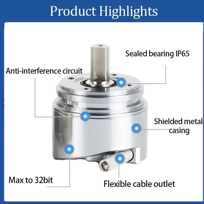 2026  Rs485 Ip65 Encoder SM39 8mm Absolute Encoder Single-turn Multi-turn Hollow Shaft Optical Encoder