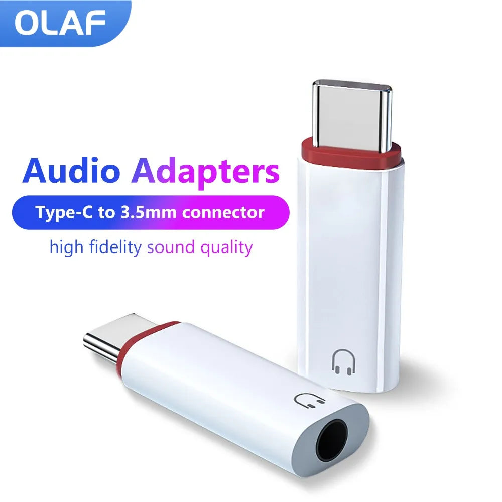 Olaf USB Type C To 3.5 Jack Earphone Adapter USB-C 3 5mm Audio Converter For Samsung Xiaomi Huawei USB C Headphone Aux Adapter