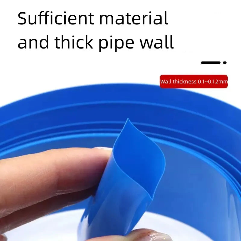 1 Meter Blue PVC Heat Shrink Tube Pack 18650 Lipo Battery Width 17mm ~ 350mm Insulated Film Wrap lithium Case Cable Sleeve
