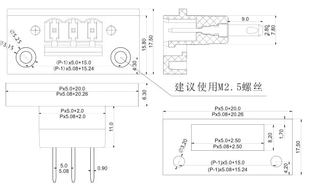 2/5 Sets 5.08MM Pitch Through Wall Pluggable Terminal Blocks 15EDGWB 5.08 2/3/4/5/6/7/8/9/10/12pin Plug + Pin Header Socket Set