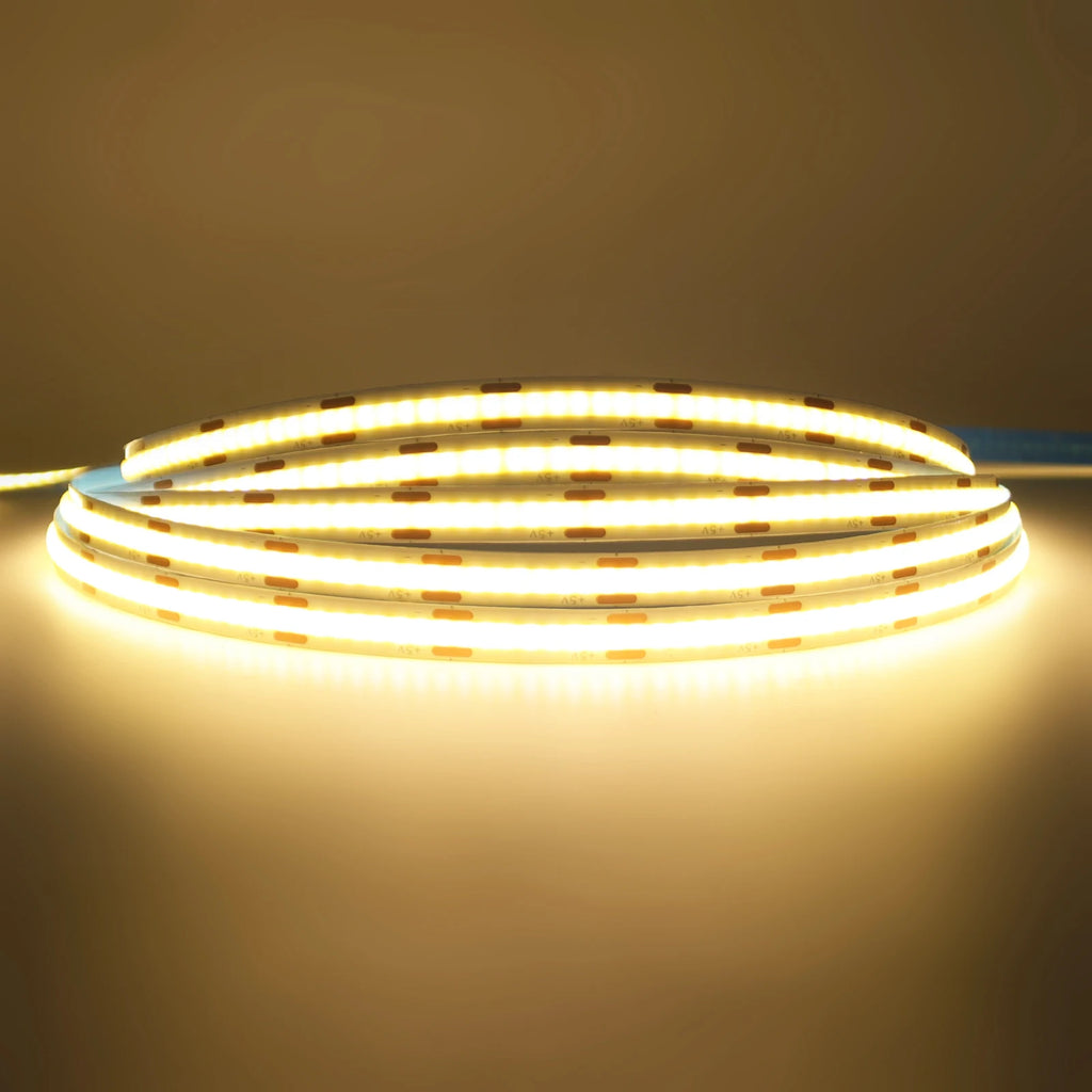 3AA Battery Box 5V COB Led Strip 8MM 320LEDs/M Warm Natural Cool White Flexible COB Strip Light for Bedroom Cabinet TV Backlight