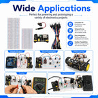 MB102 Breadboard Power Supply Module + MB-102 830/400 Points Solderless Breadboard Kit with 65 Flexible Jumper Wires 3.3V/5V