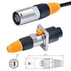 8P8C RJ45 Waterproof Network Connector, IP65 Rated D-Socket Panel Ethernet Plug, Durable & Reliable for Outdoor Use