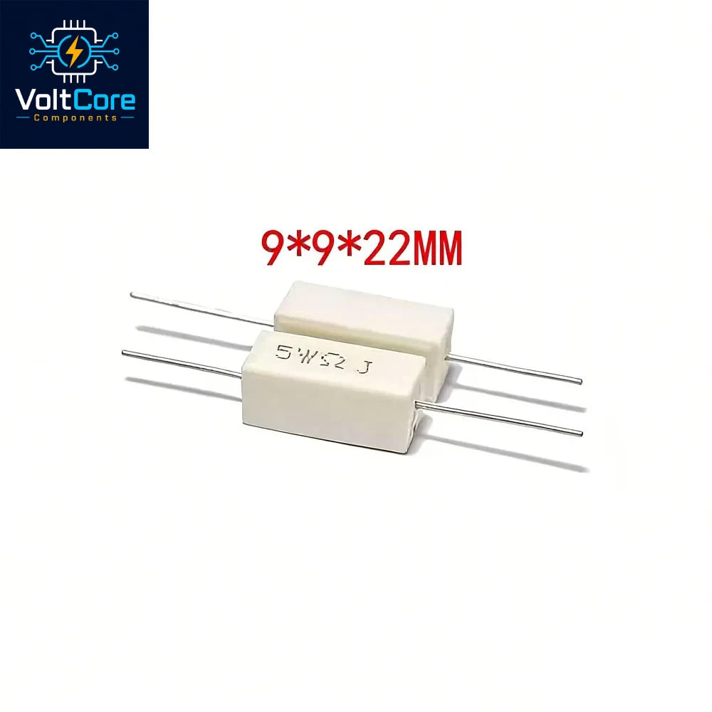 10pcs 5W 5% Cement Resistor Power Resistance 0.1 ~ 10K 0.1R 0.5R 1R 10R 100R 0.22 0.33 0.5 1 2 5 8 10 15 20 25 30 100 1K 10K ohm